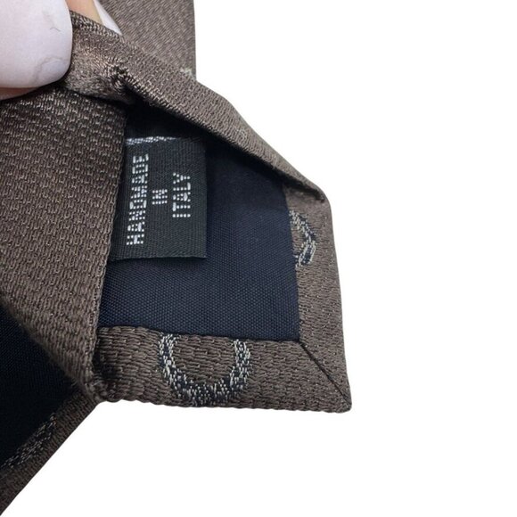 Coach Silk logo neck tie necktie brown silk Made in Italy vintage 90s - Picture 6 of 8